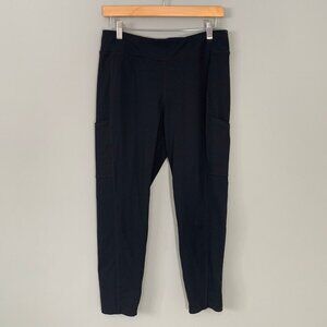 Coldwater Creek black pull on elastic waist dual pockets ankle stretch leggings